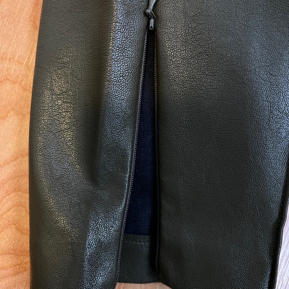 EUC Line & Dot Dark Olive Green Faux Leather Trousers sz S - Picture 4 of 8